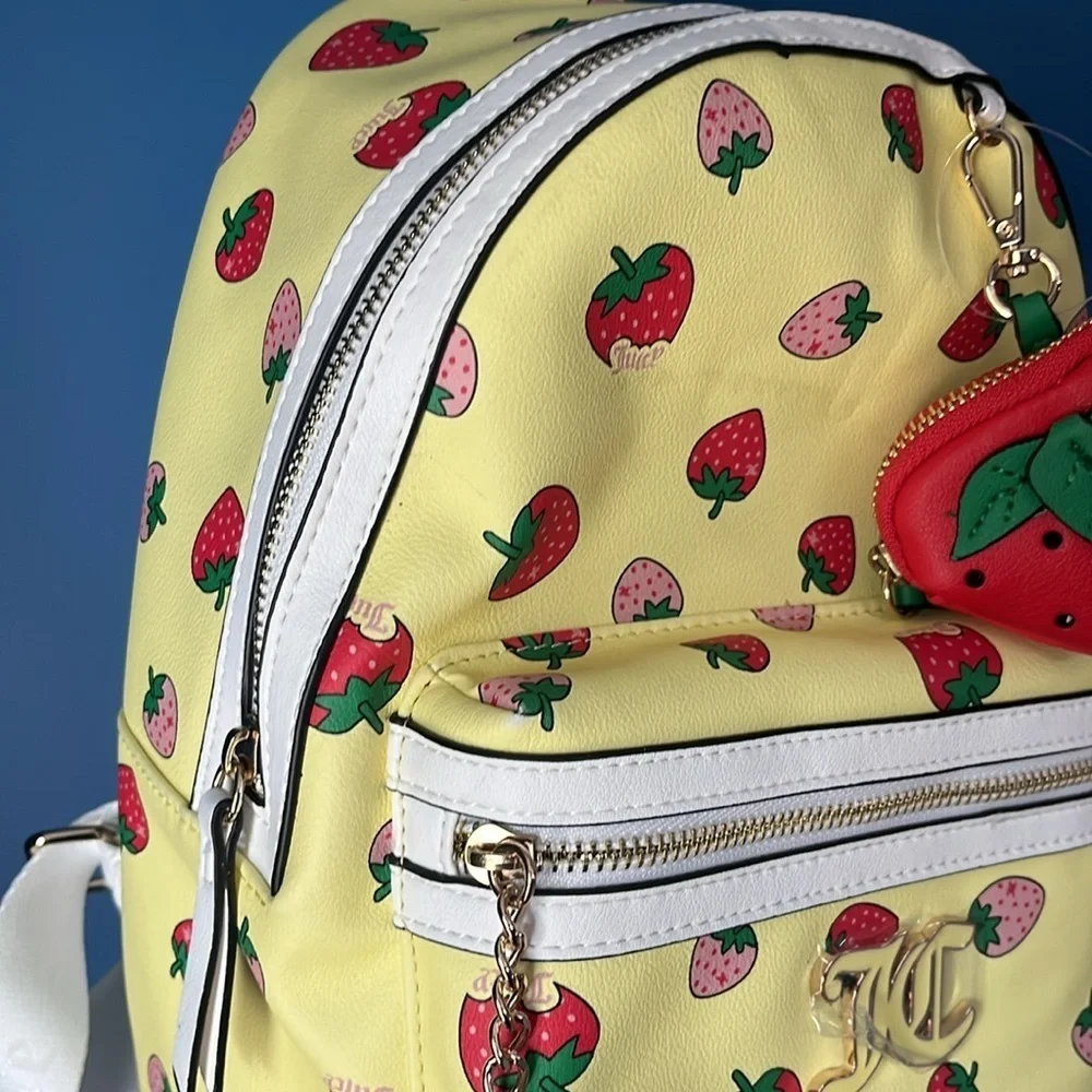 Juicy Couture Yellow Strawberry Backpack NWT